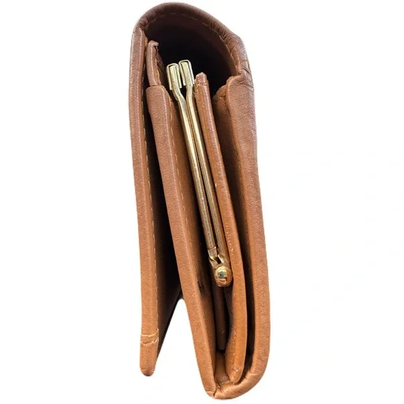 Celine Monogram Leather Long Wallet PVC W/ Kiss Lock And Gold Accents - Picture 4 of 16